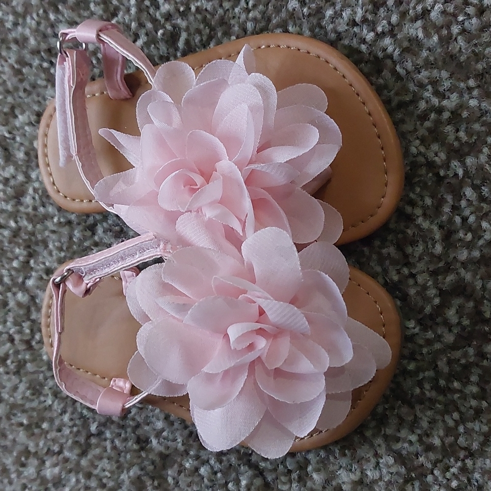 Pink and Tan Sandals